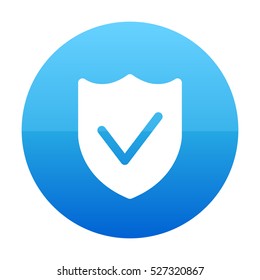 Guard, Lock, Protect, Protection, Shield, Strong Shield With Check Sign Blue Vector Icon