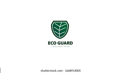 diseño del logotipo de protección combinado con hoja vectorial