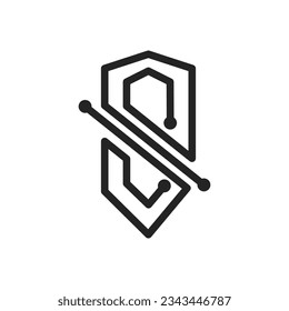 Proteger la plantilla de logotipo. Identidad de la marca Ilustración de iconos. Ilustración aislada y plana. Gráfico vectorial