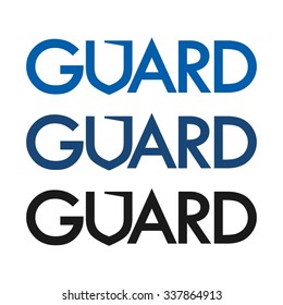 guard logo vector with shield symbol on the letter U.