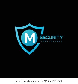 Protector y letra M Logotipo Vector Icono Seguridad Logotipo Protección Símbolo Diseño de logotipo Vector