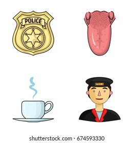 guard, medicine and other web icon in cartoon style.food, profession icons in set collection.