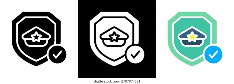 Ícone de Modo de Proteção da Ilustração de Vetor de Estilo de Glifo