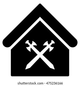 Guard Office icon. Vector style is flat iconic symbol, black color, white background.