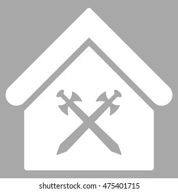 Guard Office icon. Vector style is flat iconic symbol, white color, silver background.