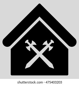 Guard Office icon. Vector style is flat iconic symbol, black color, light gray background.