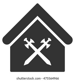 Guard Office icon. Vector style is flat iconic symbol, gray color, white background.