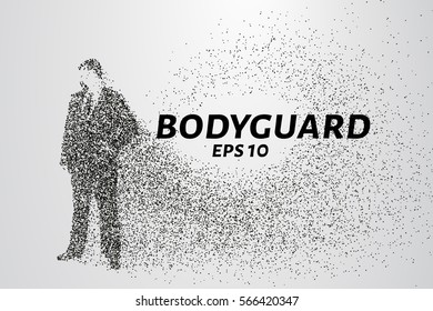 The guard of the particles. The bodyguard consists of circles and points. Vector illustration