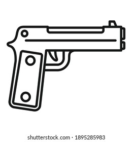 Guard pistol icon. Outline guard pistol vector icon for web design isolated on white background