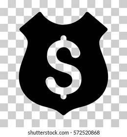 Guard Price icon. Vector illustration style is flat iconic symbol, black color, transparent background. Designed for web and software interfaces.