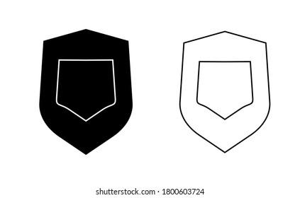 Guard protect linear icon vector, black and white version