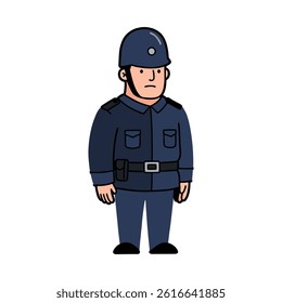 
guard with protective helmet vector illustration