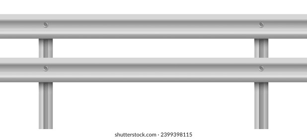 Guard rail road fence steel barrier. Metallic road barrier fence. Vector illustration. Eps 10.