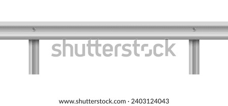 Guard rail road fence steel barrier. Metallic road barrier fence. Vector illustration. Eps 10.