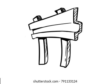 Guard rail vector icon doodle cartoon