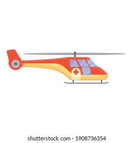 Guard rescue helicopter icon. Cartoon of guard rescue helicopter vector icon for web design isolated on white background