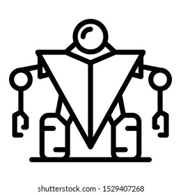 Guard robot icon. Outline guard robot vector icon for web design isolated on white background