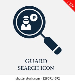 Guard search icon. Editable Guard search icon for web or mobile.