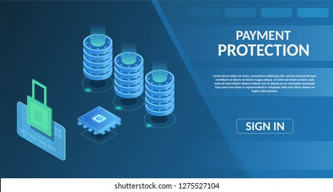 Guard Secure virtual banking messenger protect storage internet technology concept vector illustration