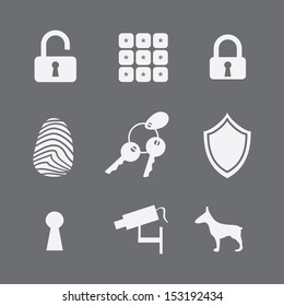 Guard Security Icons, Safe Life. Key Pad. Password