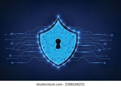 Guard shield. Cyber security concept. Personal data security. Technology background