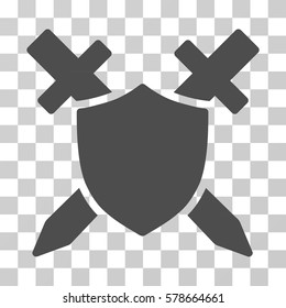Guard Shield icon. Vector illustration style is flat iconic symbol, gray color, transparent background. Designed for web and software interfaces.