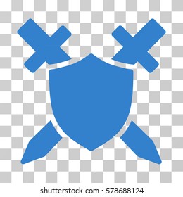 Guard Shield icon. Vector illustration style is flat iconic symbol, cobalt color, transparent background. Designed for web and software interfaces.