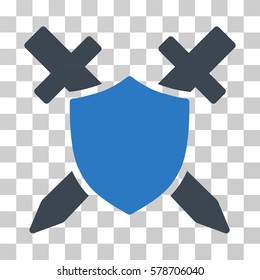 Guard Shield icon. Vector illustration style is flat iconic bicolor symbol, smooth blue colors, transparent background. Designed for web and software interfaces.