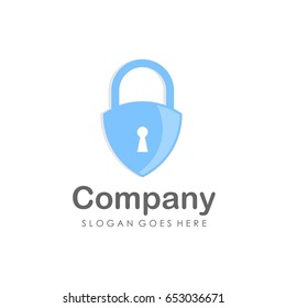Guard shield key hole icon logo design vector