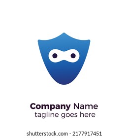 guard shield ninja professional simple vector logo design template