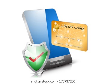 Guard shield protect on smart phone on a white background