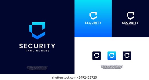 Guard or Shield tech logo design template