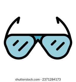 Guard sunglasses icon outline vector. School policeman. Window traffic color flat