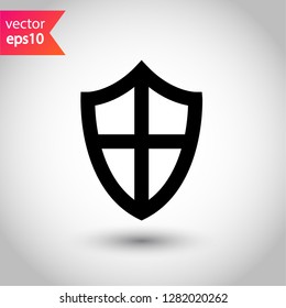  Guard symbol. Shield icon. Protection sign. Eps 10 flat vector icon