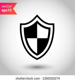  Guard symbol. Shield icon. Protection sign. Eps 10 flat vector icon