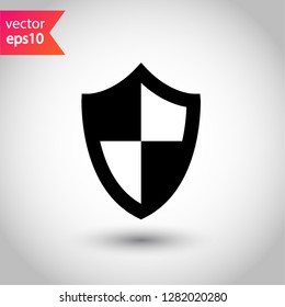  Guard symbol. Shield icon. Protection sign. Eps 10 flat vector icon