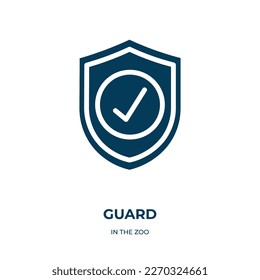 icono del vector de protección. protección, protección, íconos rellenos de seguridad de plano en el concepto zoológico. Icono de glifo negro aislado, elemento de símbolo de ilustración vectorial para diseño web y aplicaciones móviles