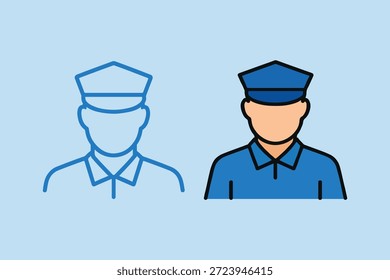 guard vector icon set with editable stroke