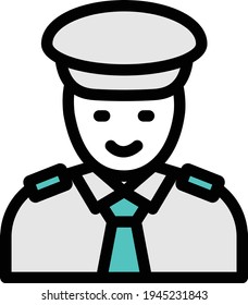 guard vector line colour icon