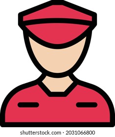 guard vector line colour icon