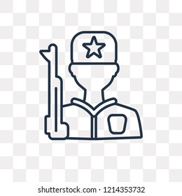 Guard vector outline icon isolated on transparent background, high quality linear Guard transparency concept can be used web and mobile