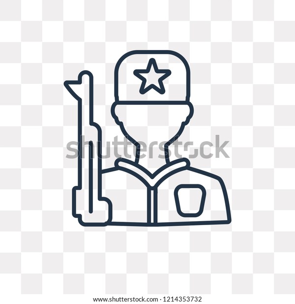 Guard vector outline icon isolated on transparent\
background, high quality linear Guard transparency concept can be\
used web and mobile