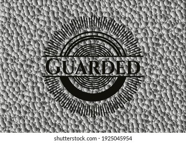 Guarded black badge with bubbles background. Vector Illustration. Detailed. 