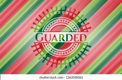 Guarded christmas emblem background.