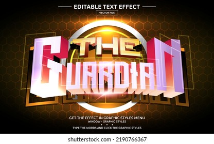 Guardian 3D editable text effect template