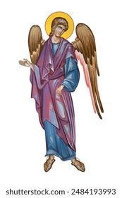 Guardian angel in Byzantine style isolated