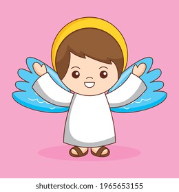 guardian angel cartoon. vector illustration