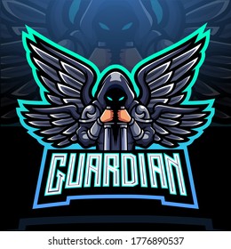 Guardian angel esport logo mascot design.