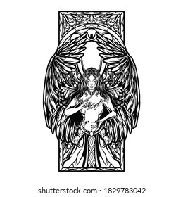 Guardian Angel Illustration For Merchandise Products