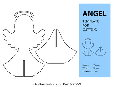 guardian angel, laser cutting template, vector illustration